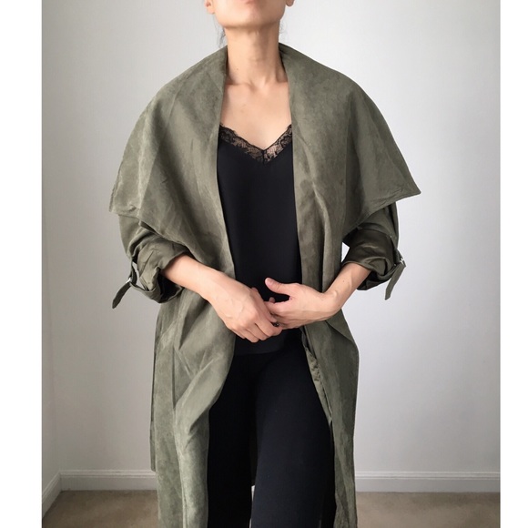 Khloe suede drape long duster with ring fastener - Picture 5 of 7